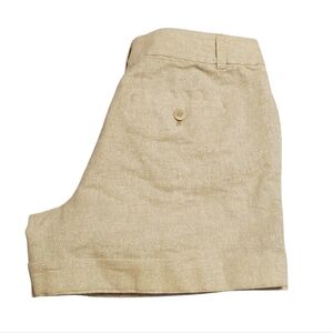 Ann Taylor Loft Women's Linen Cotton Gold Shimmer Micro Mini Shorts 2